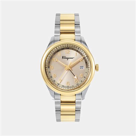 Ferragamo Mu-Ferragamo Timeless Men Quartz Pink Dial Analog Stainless ...