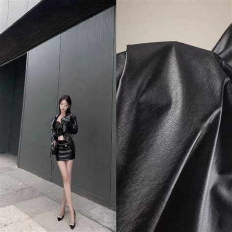 Matte Textured Faux Leather Fabric With Cowhide Grain Pattern for ...