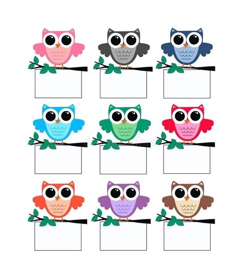 Cute Owls with Blank Signs