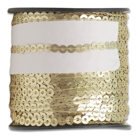 Light Gold Sequins Lace Roll for Saree Border, Dupatta, Blouse, Leheng ...