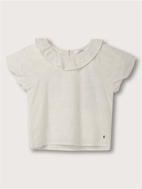Shop Elle Kids Girls White Solid Round Neck Top Online – Iconic India