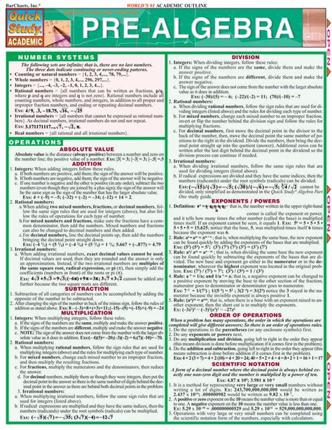 Image result for Pre-Algebra Study Guide