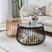 Image result for Metal Round Coffee Table Tray