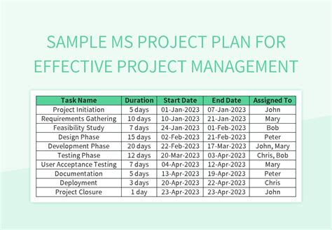 Image result for Sample MS Project Plan