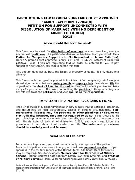 Petition for Support Unconnected With Dissolution of Marriage with No ...