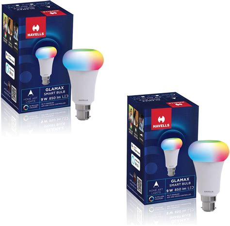 Buy Havells Glamax 9W LED WiFi Smart B22 Bulb|Energy Efficient|Music ...