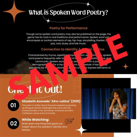Intro to Spoken Word Poetry Lesson, Spoken Word Poetry Activity, Poetry Lesson, Poetry Activity ...