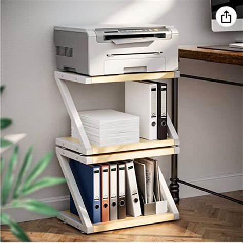 Desktop Printer Stand with Storage Shelf