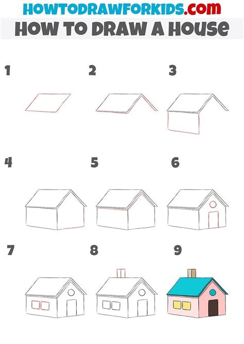Image result for Step by Step Drawing Houses