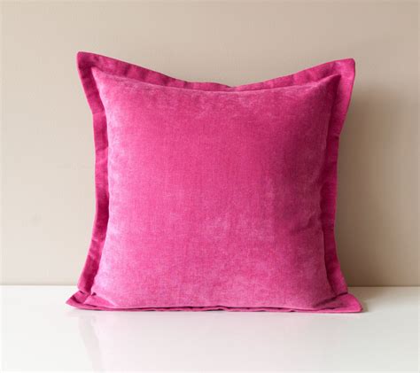 Pink Velvet Throw Pillow Cover Solid Throw by OneHappyPillow