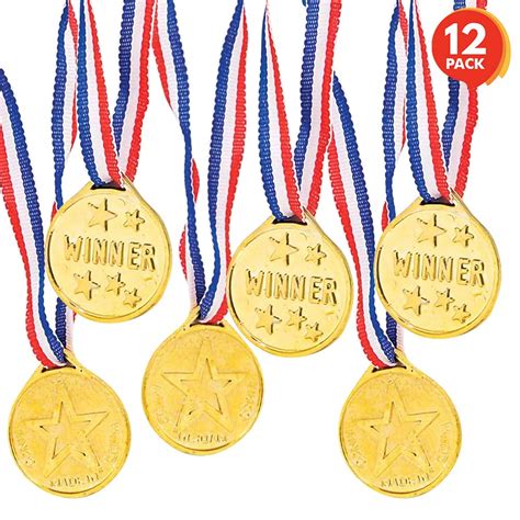 ArtCreativity Gold Prize Medal for Kids, Set of 12 Medals on Ribbon ...