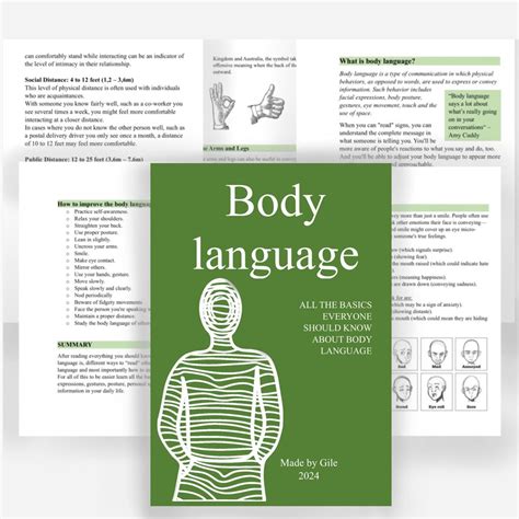 BODY LANGUAGE Self Learning Book/ Short Book/ Self Improvement Book/ Digital File/ Better Self ...
