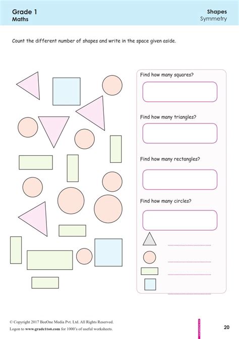 Image result for Grade 1 Math Shapes Worksheets