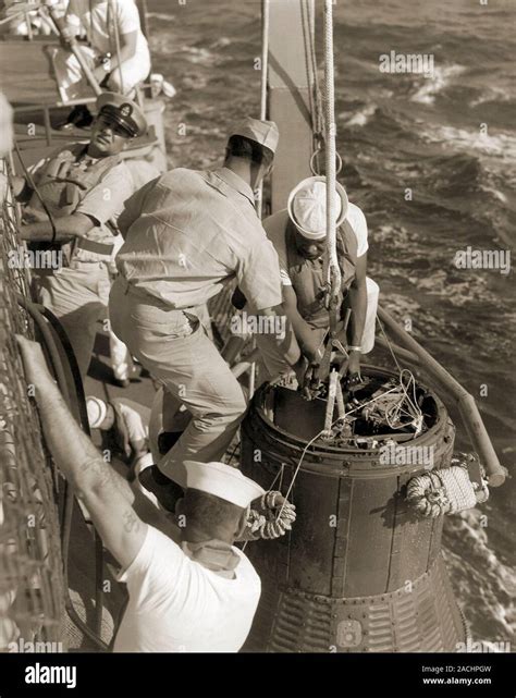 Mercury-Atlas 6 capsule recovery. Friendship 7 capsule, containing ...