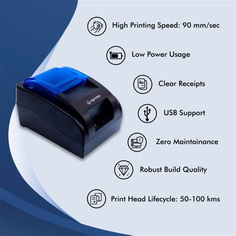 e printer Kiosk Receipt Printing & ESC/POS Bill Print, Blue USB Direct ...
