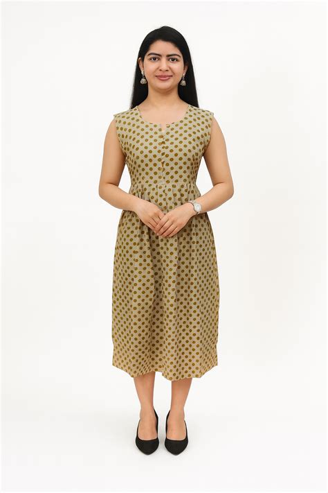 TUNIC PATTERN POLKA DOT - MARSHY GREEN 201F – fabira store