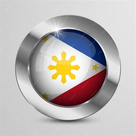Realistic button with flag of philippines perfect for any use | Premium ...