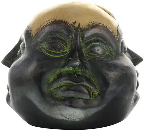 Buy KAPASI Handicrafts Brass Antique Laughing Buddha Head Sculpture ...