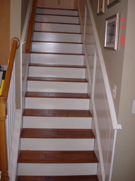 White Risers for Dark Wood Stairs