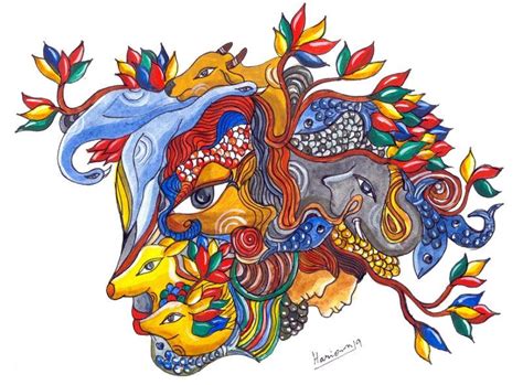 "Reflection Of Nature": Orange Red Acrylic Painting by Hariom Kuthwaria ...