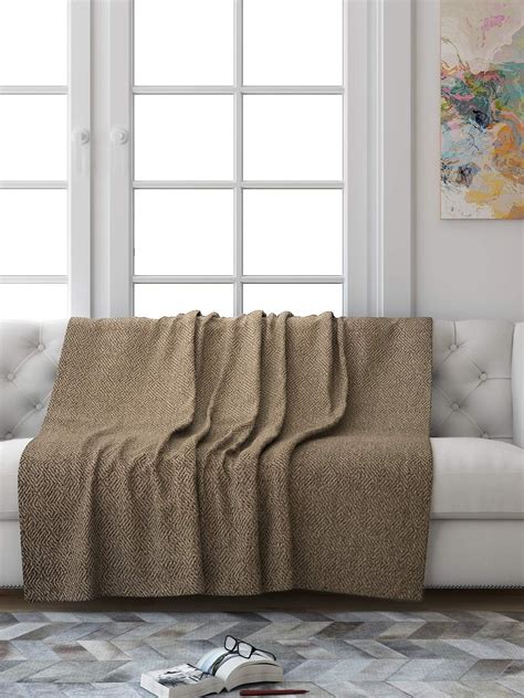 Saral Home Chenille 3 Seater Sofa Cover Throw (Brown, 140x210 cm ...