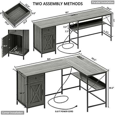 4 EVER WINNER L Shaped Desk with Storage and Power | Ubuy India