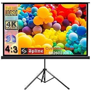 royality industries Tripod Stand Projector Screen (7 FEET by 5 FEET ...