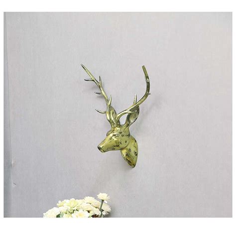 Wall Head, (HDM111032) Cocovey Homes, Beautiful Gold Deer Wall Head, W ...