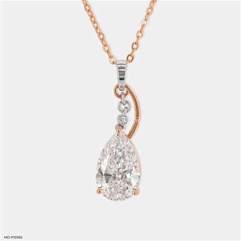 Pear Shaped Diamond Swirl Pendant 14K Yellow Gold – Maiora Diamonds