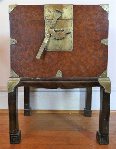 Lot Detail - Korean Liquor Cabinet on Stand - Brass Details - Divided ...
