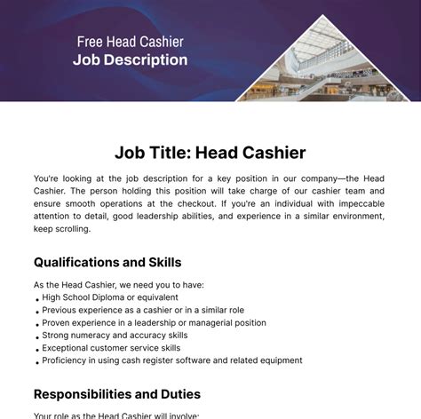 Hardware Cashier Job Description at Lindy Rossi blog