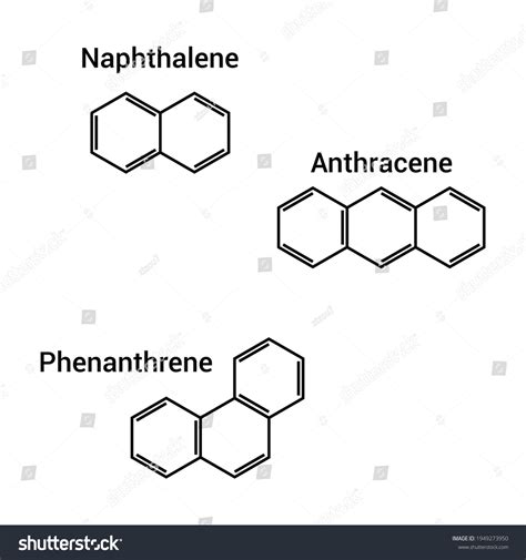 Chemical Structure Naphthalene Anthracene Phenanthrene Stock Vector (Royalty Free) 1949273950 ...
