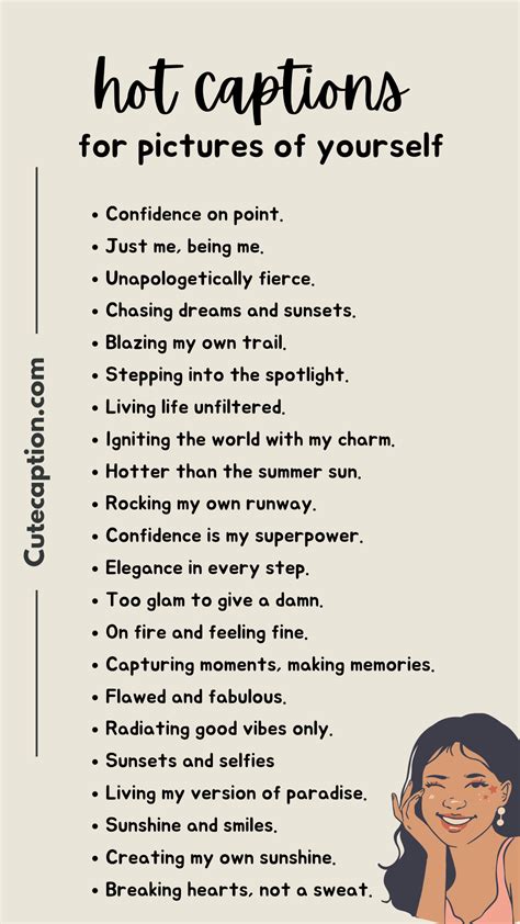 100+ hot captions for pictures of yourself [2023] | Short instagram ...