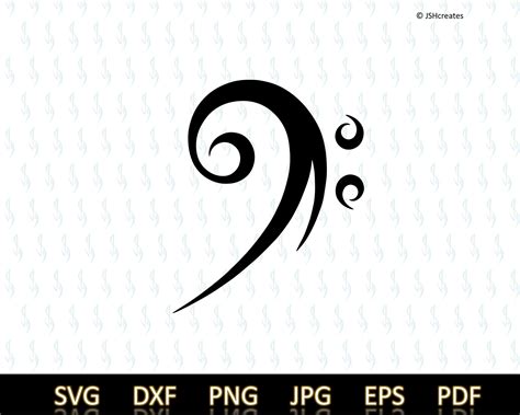 Bass Clef Svg Stylized Bass Clef Svg Bass Clef Music Note - Etsy UK