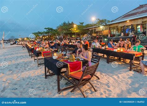 Jimbaran Beach Restaurant in Bali, Indonesia Editorial Stock Image ...