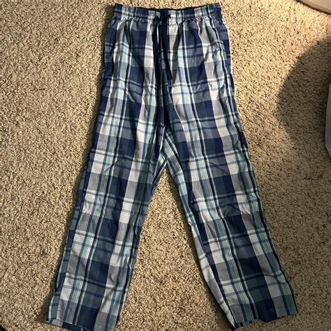 small blue plaid pajama pants - HAS POCKETS! -... - Depop