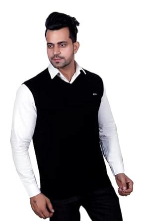 Buy GODFREY Sleeveless Pullover Sweater for Men Winter Wear - M Black ...