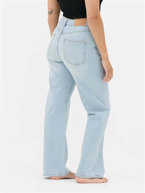 Women's Light Blue High-Waisted Straight-Leg Jeans | Primark