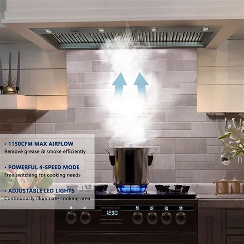 Buy SINDA Range Hood Insert 48 inch, Built-in/Insert Range Hood 1150 ...