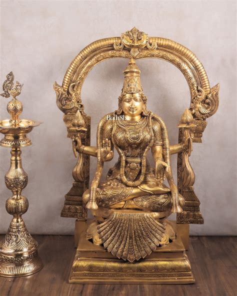 Buy Pure Brass Goddess Padmavathi Lakshmi Sculpture with Thiruvarchi ...