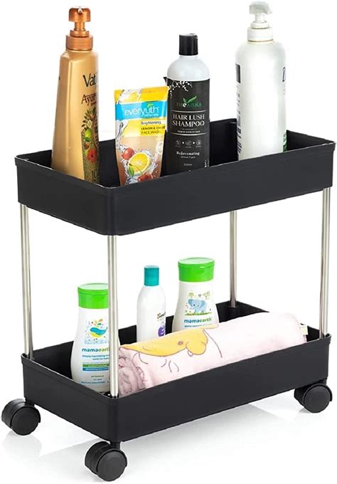 KUNTOM Plastic-Stainless Steel Fruit & Vegetable 2 Stand Kitchen ...