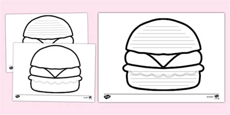 햄버거 쓰기 템플릿 Hamburger Writing Template