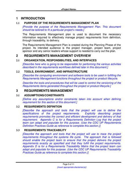 Image result for Requirements Management Plan Example