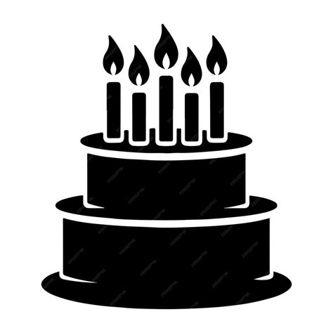 Birthday cake silhouette vector illustration | Premium AI-generated vector