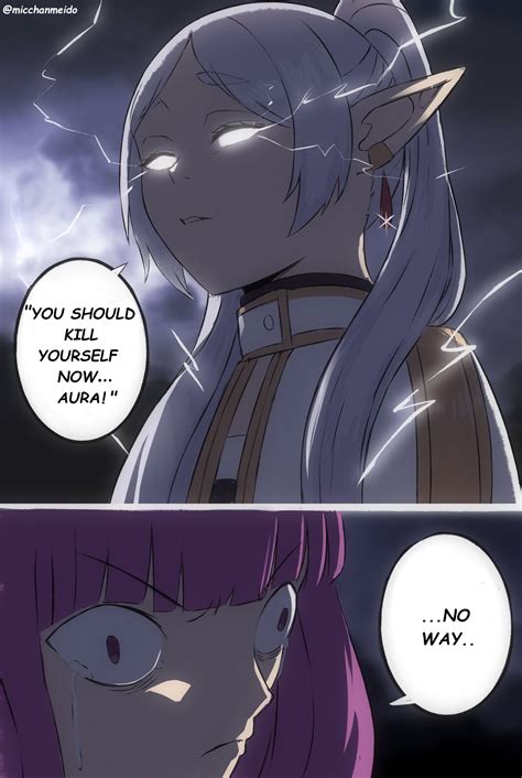 frieren, aura, and low tier god (sousou no frieren and 1 more) drawn by ...