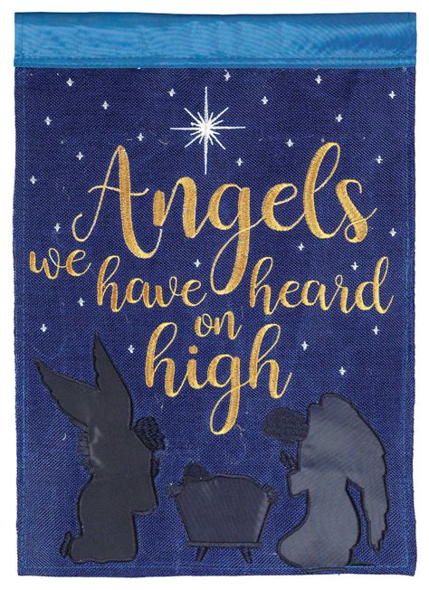 Angels We Have Heard Flag, Burlap, Garden - Traditional - Flags And ...