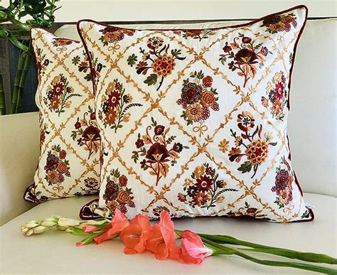TARA- Sparkling Homes Embroidered Cushion Covers 16 x 16, 'Victoria ...