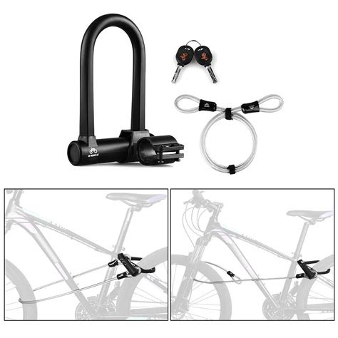 Lixada1 Anti Theft Bike Lock Heavy Duty Anti-Shear Steel Bicycle Lock ...