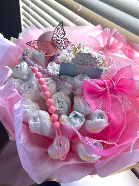 Diaper Bouquet Gift | Baby Shower Gift | Custom Gender Party Gift | - Etsy
