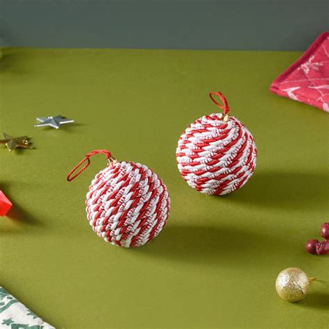 Peppermint Round Candy Bauble Set Of 2 Online - Premium Decor Object ...